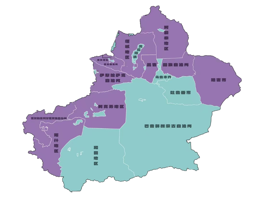 新疆六大产区地图底图