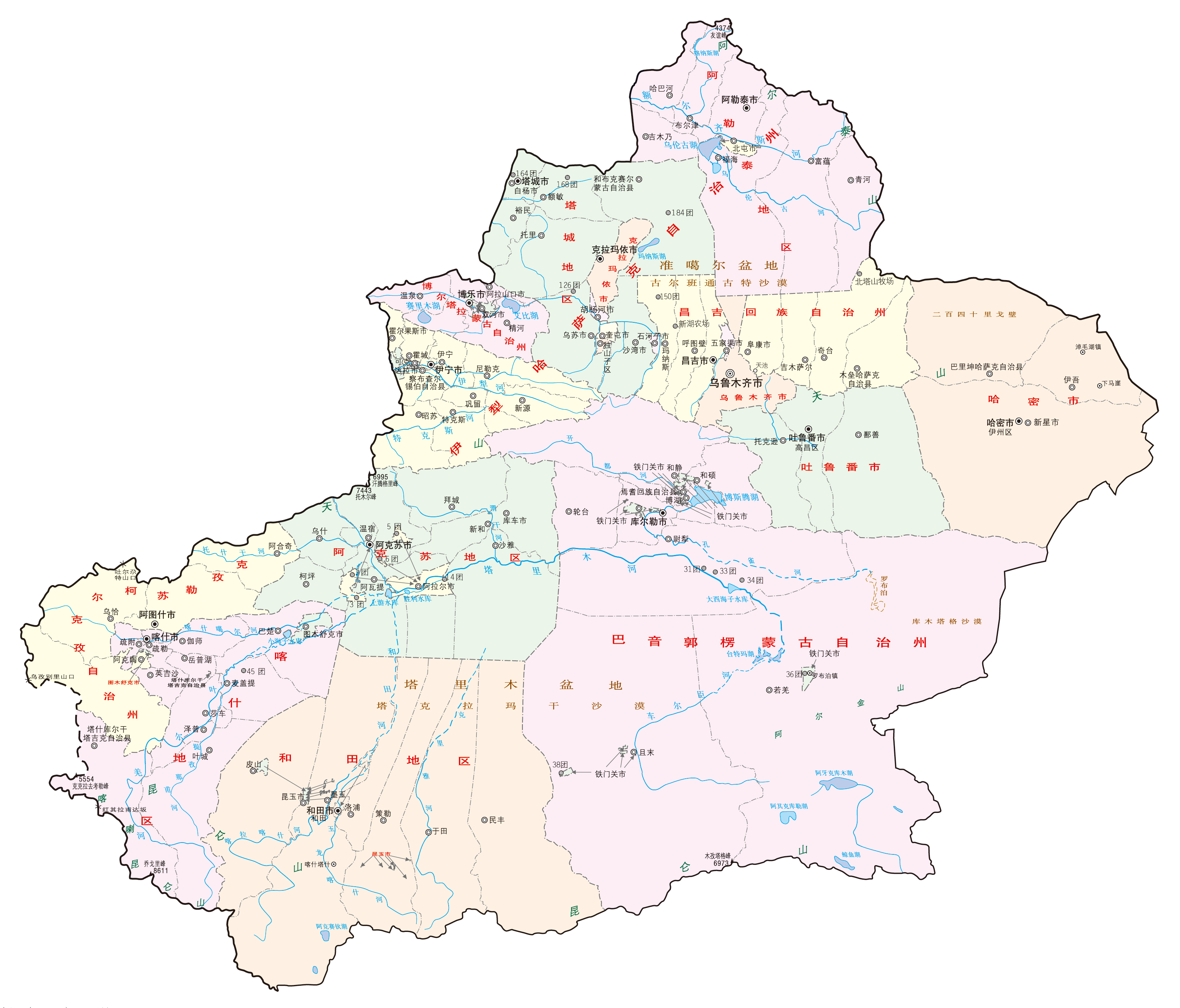 新疆五大纺织集群地图
